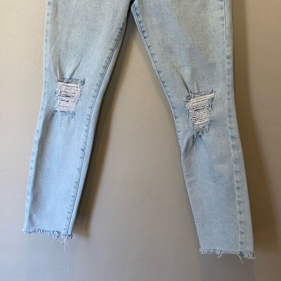 PACSUN NWOT Super Hi-Rise Jegging light wash raw hem jeans 28 - Picture 5 of 9